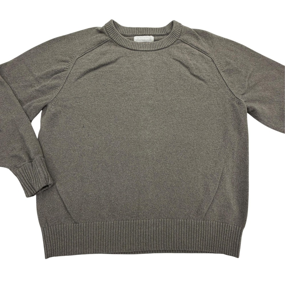 Everlane Sweater Pullover Womens XL Green Cashmere Blend Raglan Lightweight FLAW